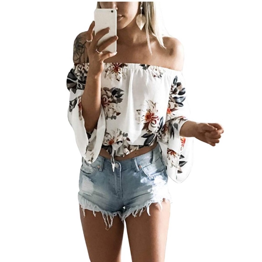 Off the shoulder crop top